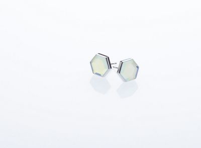 Silver MIMOZA lazer glass earrings